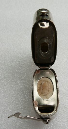 Antique Chrome Nickel Plated Metal Case Travel Bottle Ink - Scent Perfume