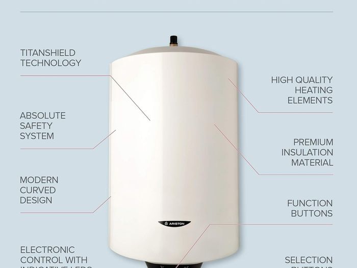 PRO1 ECO 50 L Electric Storage Water Heater with A 50 L, Inclusive Of Unvented Kit, B Class Erp Rating, Waterplus Technology, Manufactured To Be Installed In UK - 3820019. , White