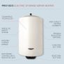 PRO1 ECO 50 L Electric Storage Water Heater with A 50 L, Inclusive Of Unvented Kit, B Class Erp Rating, Waterplus Technology, Manufactured To Be Installed In UK - 3820019. , White Image 6