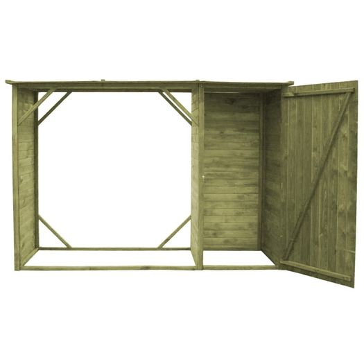 Garden Firewood Tool Storage Shed Pinewood 253x80x170 cm
