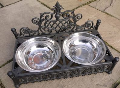 Dog Bowl Double Large Black D1416