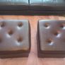 Brown leather puff Image 8
