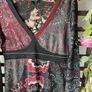 dress 100% cotton black patterned dress v neckline & long sleeves size small Image 6