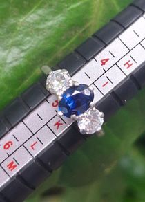 Sapphire Diamond Platinum Ring