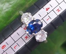 Sapphire Diamond Platinum Ring