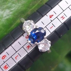 Sapphire Diamond Platinum Ring