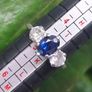 Sapphire Diamond Platinum Ring Image 4