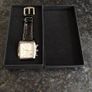 Mens Casual Chronograph Watch Black - Stylish Rectangle White Dial With Leather Strap Image 6