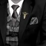 Combo of 2 Gold & Silver Caduceus Doctor's Brooch / Lapel Pin Image 2