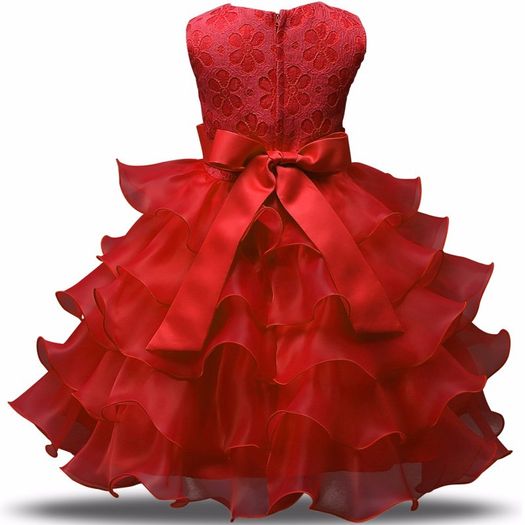 New Girls Wedding Bow Ball Gown Party Bridesmaid Formal Princess Dress size 5-6yrs