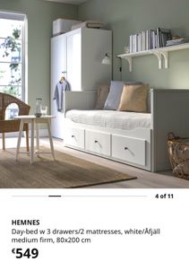 Ikea Hemnes Day Bed with 2 mattresses