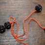 Vintage Black Galalith Bead Necklace Image 2