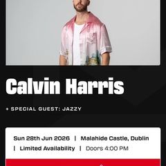 Calvin Harris marlay park 27th June