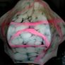 Antique hand carved wooden lamp with rare pink mottled glass shade Image 3