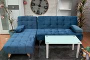 Blue corner sofa bed 195cm