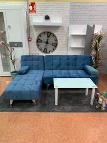 Blue corner sofa bed 195cm