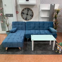 Blue corner sofa bed 195cm