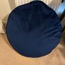Navy velvet floor floor cushion Image 2