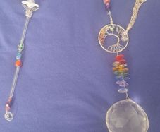 Hanging Large Crystal ball  tree of life chakra sun  catcher reflects all over room when caught with sun open to offers