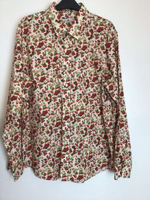 Mens berry print 100% Cotton long sleeve shirt 2XL includes postage