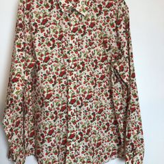 Mens berry print 100% Cotton long sleeve shirt 2XL includes postage
