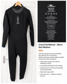 Men's Full Wetsuit (Crane) - Medium