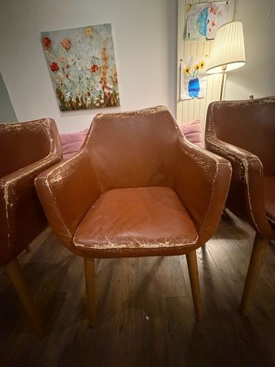 Vintage 4 armchairs for dining table