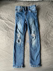 Name it distressed jeans, slim fit with adjustable waist, 110cm, 4-5 years