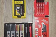 Milwaukee Fastback Utility Knife, Carpenters pencil set, Markers &amp; 50 Blade pack