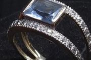 Vintage 9ct Gold Blue Topaz Style Ring 375 Hallmarked Size 54