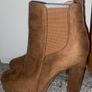 Ladies Brown Suede Ankle Boots Image 2