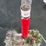Vintage Christmas Welcome Candle Light Working  Robin & Holly Log Base Image 3