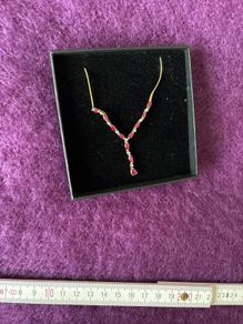 9 Carat Gold 11 Rubies Pendant/Chain