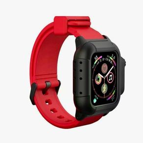 Waterproof Case Shell for Apple Watch 42mm model (Series 4 / 5 / 6 ) Red Black / Lime Green Black Integrated Wristband Sport Bracelet