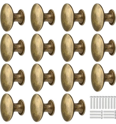 15PCS 30MM Vintage Bronze Style Round Knobs Drawers Knobs Furniture Knobs