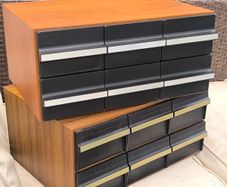 2 Vintage Retro Cassette Tape Storage Drawers / Holders