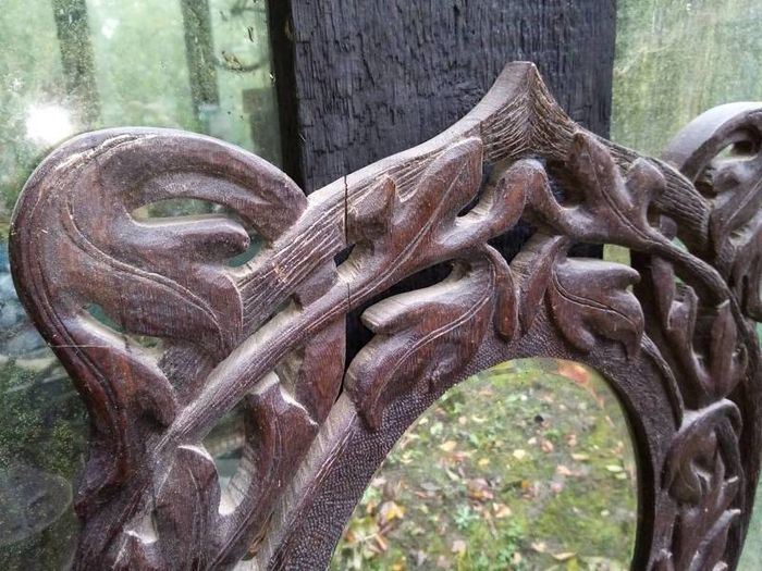 antique bog oak mirror