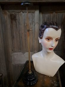 Antique Brass/Ceramic Hat Stand