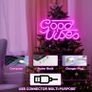 Good Vibes Neon Signs (13" X 7"), Cisteen Led Neon Light Signs with Acrylic Board, Goodvibes Neon Word Light Wall Decor Powered by USB for Bedroom, Makeup Room, Game Room,Bar,Wedding,Party (FREE POSTAGE) Image 8