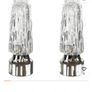 Retro Vintage mid-century 1960s Set of 2 Rocky Ice Glass Dome Table Lamps, Chrome Base, German Mid-Century Image 10