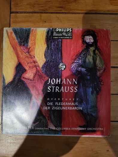 Johann Strauss Overtures Die Fledermaus Der Zigeunerbaron 7 inch EP Philips