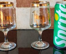 Vintage 1960's Chesterfield Trojan horse Alexander the Great Sherry glasses