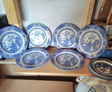 Vintage Blue Willow Plates