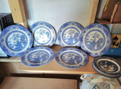 Vintage Blue Willow Plates
