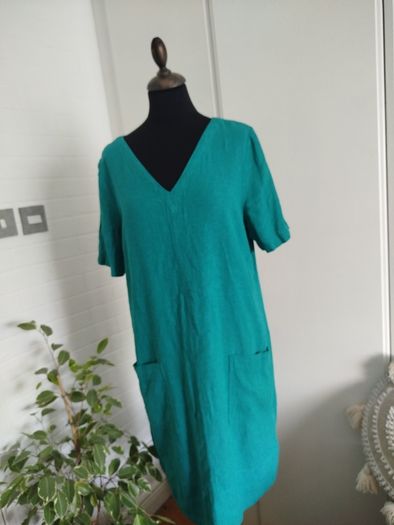M&S linen dress as new size 12-14