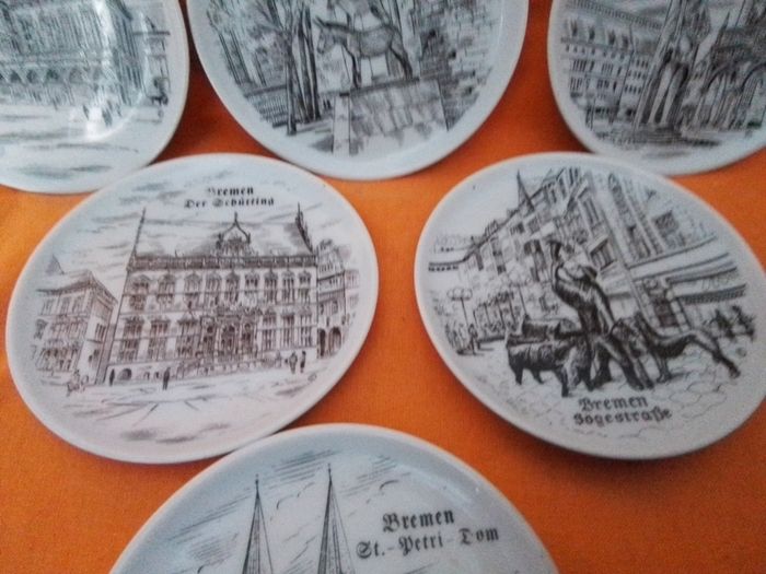 Six Winterling China Coasters/Nibbles Dishes