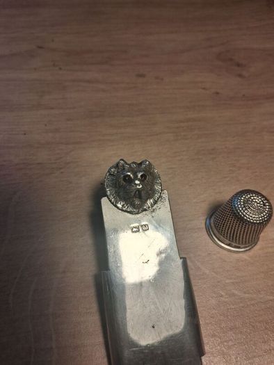 Early 20th Century Sterling Silver Money Clip and Thimble