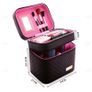 Cosmetic Case Beauty Suitcase Box Organizer Makeup Travel Portable Container Black / Pink Image 2