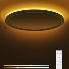 Light Dimmable 24W Ceiling Lamp with Remote Control 6W 1800K Night Light Warm 3000K-6500K Ceiling Lights for Bedroom Kids Room Living Room Bathroom Kitchen Round White