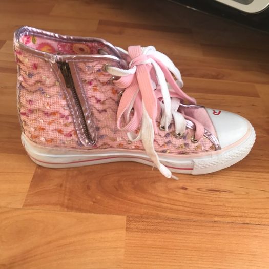 Pink Canvas High Top Trainers From Replay